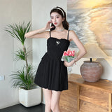 ADVBRIDGE  -  Apricot Sweet Kawaii Dresses for Women's French Style Fairy Vestidos Summer Elegant Lace Spaghetti Strap Dress Feminine