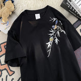 ADVBRIDGE  -  Printed Cotton Trendy Summer Autumn Travel Mountain and River Cat Line Short Sleeve T-shirt Men Trendy Brand Clothing Q105