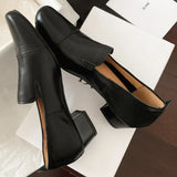 ADVBRIDGE  -  Women's cow leather round toe slip-on 3.5cm thick low heel loafers high quality soft comfortable casual female OL style shoes