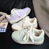 ADVBRIDGE  -  Fresh Women Sneakers Soft Purple Female Students Board Shoes Lace Up Tennis Sport Shoes Lt.Green Latex Insole Quality