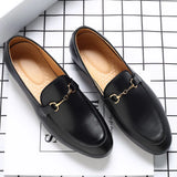 Advbridge Men's Casual Shoes Genuine Leather Mens Classic Retro Buckle Loafers Moccasins Men Comfortable Outdoor Driving Flats