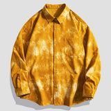 ADVBRIDGE  -  Men's Beach Travel Shirt Personalized Trendy Lapel Floral Pattern Printed Long-sleeved Vacation Casual Inch Clothes Shirt