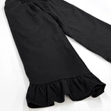 ADVBRIDGE  -  Black Elegant Summer Suits For Women New V Neck Lace-up Sleeveless Tank Top+Ruffle Trouser Fashion Casual Pants Sets 2 Piece Set
