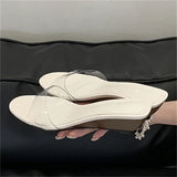 ADVBRIDGE  -  New Summer PVC Transparent Wedges Open Toe Women Slippers Low Heels Banquet Dress Beach Female Shoes