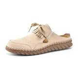 ADVBRIDGE  -  Pink Suede Woman Mules Shoes Big Size 43 Tassel Fashion Women's Shoes Quality Handmade Ladies Flats Summer Half Shoes For Women