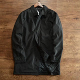 Advbridge Men‘s Wintern outfits Men's Elegant Windbreaker Korean Style Simple Cotton Jacket for Warmth in Winter Medium Length Lapel Trench Coat Button Up Top Advbridge Men‘s Wintern outfits