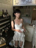 ADVBRIDGE  -  Y2K Streetwear Lace Camisole Dress Women Aesthetic Ruffle Slim Irregular Midi Dress Summer Club Party All Match Ladies Vestidos