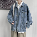 Advbridge AllSeason Winter Fashion Men's Solid Casual T-Shirts Loose Pockets Denim Jacket Coat Cool Boy Warm Sport Safari Style