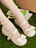 Advbridge Kawaii Sweet Mary Janes Shoes Women Buckle Japanese Lolita Platform Shoes Female Pure Colour Bow Fashion Shoes Summer New