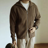 Advbridge Autumn Clothing Men's Luxury Knitted Stand Collar Cardigan Casual Streetwear Solid Color Long Sleeve Knitwear Retro Jacket M-2XL