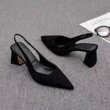 ADVBRIDGE  -  Sandals Women Summer New Fashion Women's Sandals Pointed Pumps Women Shoes Office Dress Shoes Sexy Square Heel High Shoes 2025