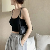 Advbridge-CLUB OUTFITS Camisole Women Backless Sexy Inner Basic Thin Tops Aesthetic Solid All-match Harajuku Daily Cropped Bodycon Summer Female Soft