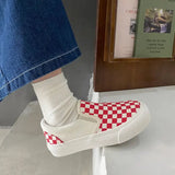 ADVBRIDGE  -  Thick-soled Checkered Women's Shoes Casual Slip-on Loafers New Spring Fashionable Rubber Board Shoes For Men Women