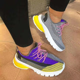 ADVBRIDGE  -  New Style Autumn2020 Low Top Color Block Round Head Flat Bottom Knitted Sports Shoes Women's EVA Material Summer Sea