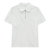 ADVBRIDGE  -  Summer men's business polo shirt, summer lapel zipper casual ice silk breathable black short sleeve men's T-shirt