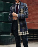 Advbridge Autumn Winter Fashion Men's Woolen Coats Solid Color Single Breasted Lapel Long Jacket pocket Casual Overcoat Trench Windbreaker