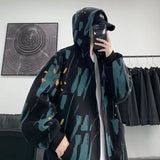 ADVBRIDGE Men Korean Style Hoodies Vintage Printed Long Sleeve Oversized Hooded Sweatshirt Mens Casual Streetwear Hoodie Coats