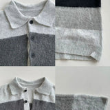 Advbridge Autumn Men's Luxury Striped Polo Neck Knit Pullover Sweater Long Sleeve Casual Streetwear Leisure Korean Popular Knitwear M-2XL