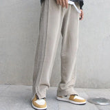 Advbridge Trousers Male Slit Wide Men's Casual Pants Black Loose New in Streetwear Trend Stylish Cotton Sale Korean Style Harajuku Summer
