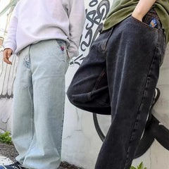 Advbridge Y2k Vintage Baggy Jeans Women Hip Hop Cartoon Graphic Embroidery Streetwear Pants Harajuku Oversize Straight Trousers Man