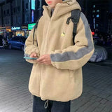 Advbridge Men‘s Wintern outfits Thickened Fleece-Lined Loose-Fit Cotton Coat 2024 Autumn/Winter New Men's Youth Warm Padded Jacket Lamb Wool Cotton Coat Hooded Advbridge Men‘s Wintern outfits