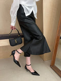 ADVBRIDGE  -  Pointed Heel Sandals Comfort Shoes for Women Suit Female Beige Girls Fashion Black High Leather Low Stiletto Scandals Rubber Fab