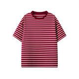 ADVBRIDGE  -  M-XXXXXL Plus Size Men Breathable Striped Plus-Size T-Shirts 2025's Viral Comfort Staple for Inclusive Summer Fashion Clothing