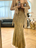 Advbridge Two Pieces Set Japanese Chic Casual Grunge Cropped Cardigans + Vintage Y2k Aesthetic Slim Waist Tunic Sexy Butterfly Print Dress