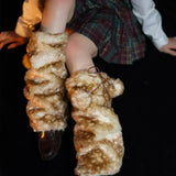 Advbridge Kawaii Lace Winter Hat Faux Fur Plush Reindeer Furry Boots Socks Cover Gothic Cap Leg Warmers Performance Costume Bomber Hats