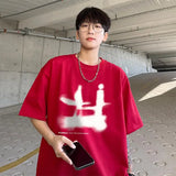 ADVBRIDGE  -  Men's T-shirt Cotton Casual Streetwear Funny Design Print Summer Loose Cool O-neck T Shirt for Men T-shirt Male Tee Plus Size
