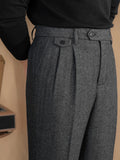 ADVBRIDGE  -  Italian Retro British Wool Herringbone Pants Men's Autumn and Winter Straight Casual Pants Fashion All-match