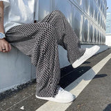 Advbridge Men's Casual Pants Hip Hop Hippie Trousers Male Plaid Loose Summer Stylish Korean Style Y2k Cotton Long New In Comfortable