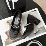 ADVBRIDGE  -  Platform Heels Round Toe Slip On Latest Lace-Up Shoes Mary Jane Shallow Mouth Branded Pumps Sandals Ladies Slip-On Women's