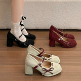 ADVBRIDGE  -  Designer Cross Strap Women Lolita Mary Jane Shoes 2026 New Spring College Style Ladies Platform Thick Heel Dress Pumps