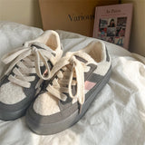 Advbridge 2024 Winter Plush Sneakers Women's Shoes Warm Cotton Shoes Woman Sports Sneakers Female Vulcanized Shoes Fur Suede Flats Shoes