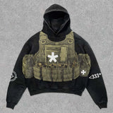 Advbridge New bulletproof vest printed hoodies women fashion sweatshirt fleece oversized hoodie y2k clothes streetwear trend pullover