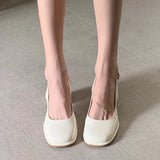 Advbridge Sandal Woman Summer New Thick Heeled Patent Leather Mary Jane Party Shoes Back Buckle Comfortable and Elegant Women's Shoes