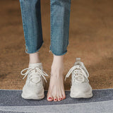 Advbridge Cowhide ~ Daddy shoes women 2024 spring and autumn new super thick sole increase white casual shoes burst