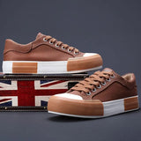 ADVBRIDGE  -  Men Canvas Shoes Casual Lace Up Sneakers Summer Fashion Breathable Vulcanize Shoes Rubber Flats Outdoor Autumn Casual Man Shoes