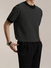 ADVBRIDGE  -  Outfit Striped Contrast Male T-Shirts Graphic Cool Tee Shirt High-Quality Oversized Comfortable T Shirt Comfort Soft Q274
