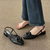 Advbridge Summer Women's Shoes Casual Heels Navy Blue Pumps 2025 Shallow Mouth Sweet Sandals Ladies Comfortable Low Orange Straps Branded