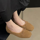 ADVBRIDGE  -  Autumn Women Flats Shoes Fashion Square Toe Ladies Ballerina Shoe Soft Flat Heel Outdoor Casual Mary Jane Candy Color Shoes