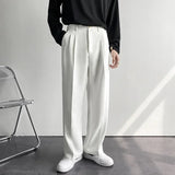 ADVBRIDGE  -   New Men Straight Pants Fashion Korean Loose Suit Trousers Casual Draped Baggy White Wide Pant Male Streetwear