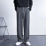 ADVBRIDGE  -   New Men Straight Pants Fashion Korean Loose Suit Trousers Casual Draped Baggy White Wide Pant Male Streetwear