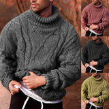 Advbridge Winter Men's High Neck Sweater Knit Pullover Coats Jacket Warm Fashion Casual Twist Knit Tops Brand Superior Quality New