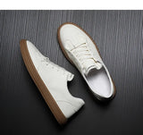 ADVBRIDGE  -  New Soft Face Genuine Leather Small White Shoes Low Top Men's Casual Shoes Genuine Leather Men Shoes Sneakers Zapatos De Hombre
