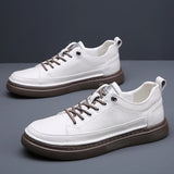 Advbridge Genuine Leather Shoes Men Casual Shoes 2024 Fashion Male Footwear Flat Cow Leather Black White Shoes A44130