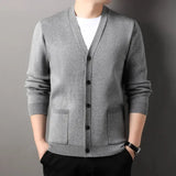 Advbridge Men's Casual Design Cardigan Vertical Long Sleeved Button Coat Cardigan Sweater Men Clothing
