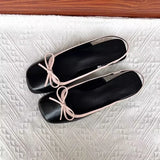 Advbridge Summer Women's Flats Sliver Boat Shoes Square Toe Slip on Flat Shoes for Woman Ballet Flats Comfortable Bow Women's Sandals