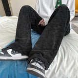 Advbridge Mens Short Length Plaid Straight Men Casual Pants Fashion Hip Hop Daily Versatile Trousers For Harajuku Korean Clothing Pants